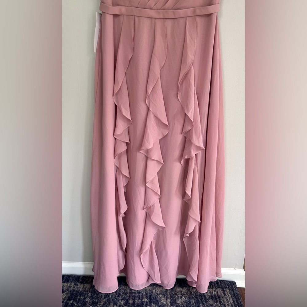 NWT AZAZIE Watson Dusty Rose Mauve Chiffon Gown Formal Maxi Dress Bridesmaid 14 - Picture 7 of 14